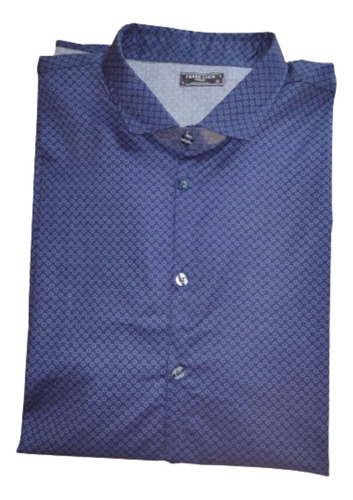 Camisa Talle Especial Estampa Azul Geom Talle 56 Sisa 90.