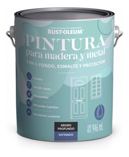 Pintura Para Madera Y Metal Al Agua Rust-oleum Brochable 946