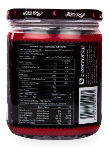 Mole Negro 450g (9 Piezas En Bote De Vidrio)