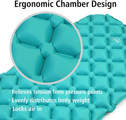 Colchoneta Inflable Para Acampar - Design Ergonomico - Verde