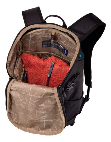 Mochila Caminhada Thule Alltrail 18l Black Com Capa De Chuva Cor Preto Desenho Do Tecido Lisa