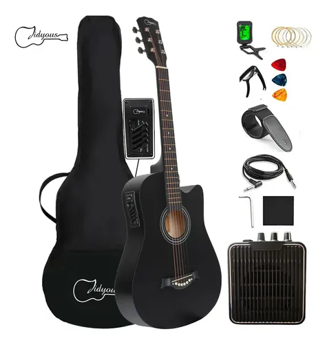 Guitarra electroacústica con amplificador