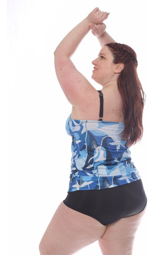 Imagen 3 de 9 de Malla Tankini Remera + Short Talle Grande Art 262