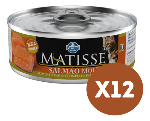 Matisse Gato Mousse Salmon Lata 85g Pack 12 Unidades
