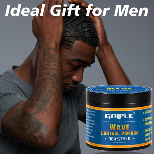 Strong Hold Natural Wave Pomade For Men , Easy Wash 360 Wave