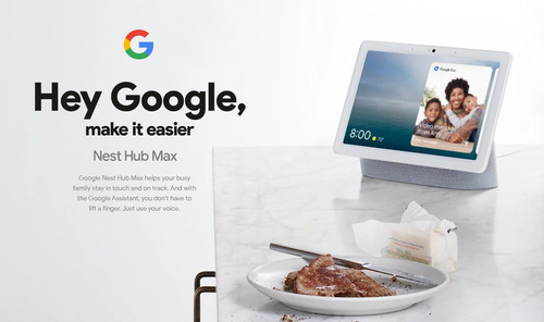Ecra Inteligente Google Nest Hub Max 10 Com Google Assistant