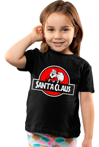 Playera De Niño O Niña Logo Jurasic Park Santa Claus 