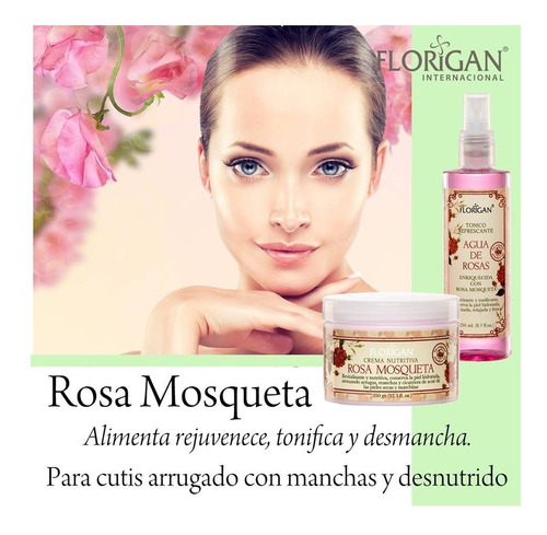 Tónico Refrescante Agua De Rosas Florigan® 250ml. 3 Piezas