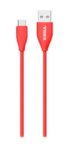Imagen 2 de 4 de Cable Usb Tipo C 2a Largo 2 Metros Soul Textura Colores Soft Color Negro