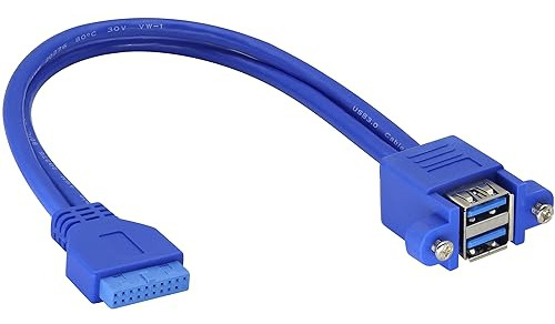 Usb 3.0 20 Pines Hembra A Panel De Doble Puerto Usb 3.0 A He