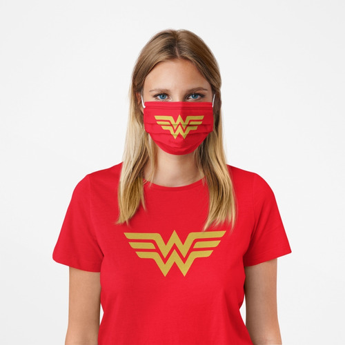 Polos & Mask Wonder Woman Mujer Maravilla / Niños Y Adultos