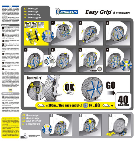 Imagen 5 de 12 de Cadena Para Nieve Tela Red Easy Grip Evo 17 Michelin Evo17