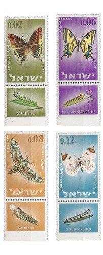 Israel Mariposas Fauna 4v Con Tab-serie Yvert N°300/3 Mint