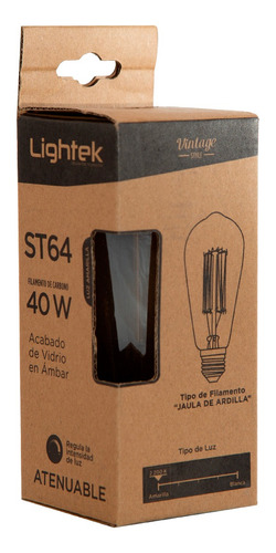 Foco Vintage Edison Ámbar Atenuable 2200k E27 40w