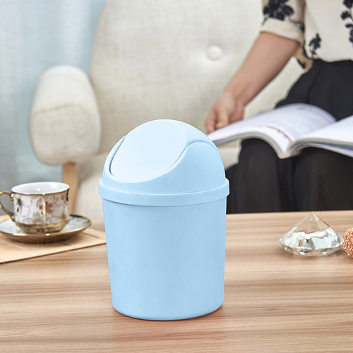 Mini Bote De Basura De Escritorio D Con Tapa Para Uso Domést
