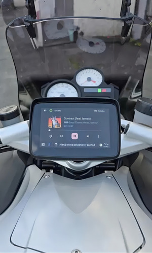 Navegador Gps Moto Central Multimidia Carplay Android Auto Cor Preto Mapas Pré-carregados Incluídos Globo