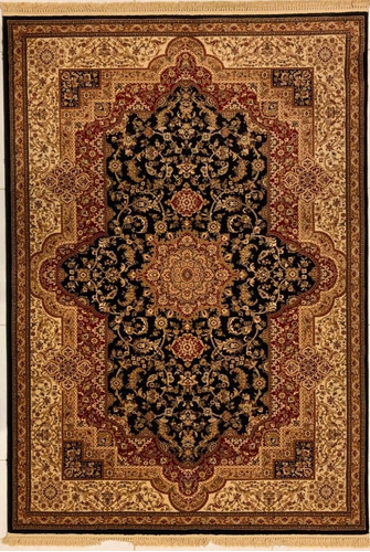 Tapete Alanya 2.4x3.4m Preto Persa Kermansha Tabriz Industri