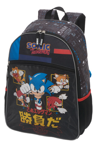 Kit Mochila Costas + Lanch + Estojo D Sonic Go Fast Pacific