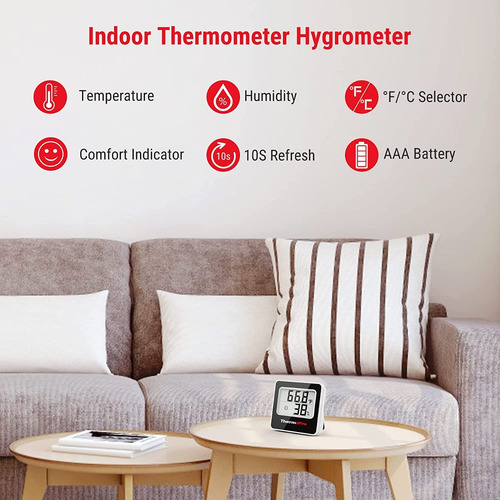 Imagen 3 de 7 de Termómetro Higrómetro Digital Thermopro Tp157 Cultivo Indoor