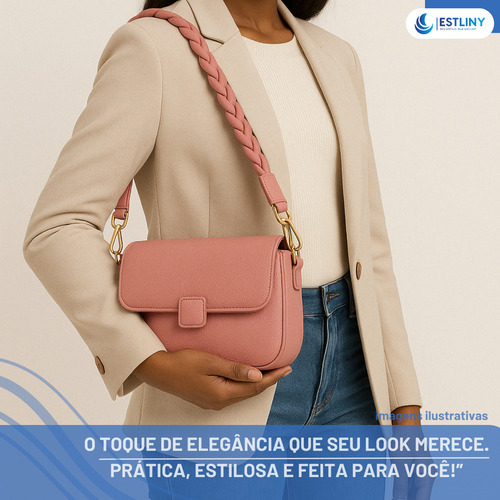 Bolsa Feminina Pequena De Ombro Transversal ajustável Tiracolo com Alça De Mão bolsas modernas Cor Rosa
