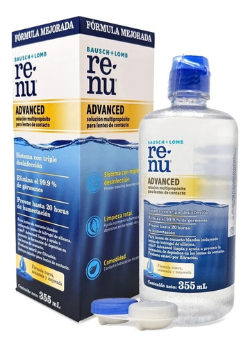 Renu® 355ml Líquida Lentes De Contacto Solución + Estuche