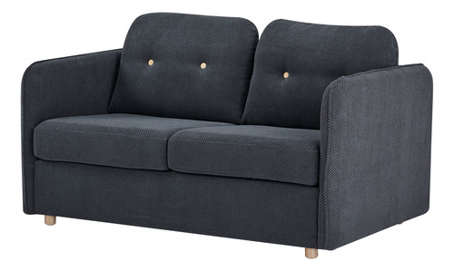 Sofácama Futón Sillón Reclinable Colchonado Matrimonial Eke Color Negro Diseño De La Tela Lisa