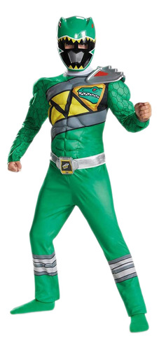 Disfraz De Green Power Rangers Para Niños. Traje Oficial De