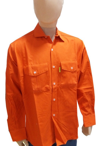Imagen 10 de 10 de Camisas De Trabajo Grafa Naranja (11111001m)