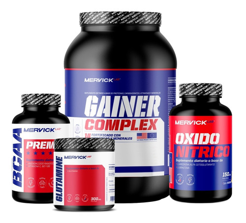 Whey Gainer Mervick Glutamina Óxido Nítrico Amino Bcaa