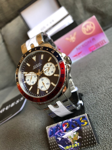 Relogio Guess W1107g2 Prata Original Completo Com Caixa