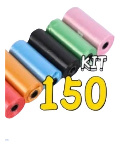Refil Cata Cocô Saco Bio Plástico Multicolorido C/ 150 Sacos