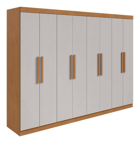 Guarda-roupa Casal Easy Slim 8 Portas Amendoa Clean/off Amêndoa Clean/off White