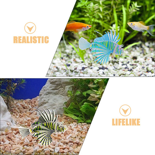 Pez León De Silicona Fluorescente, 4 Unidades: Pez Falso Flo