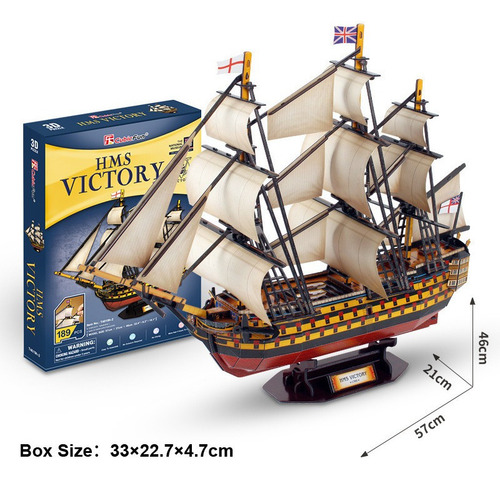 Rompecabezas 3d, Modelo Del Velero Hms Victory Vessel Ship