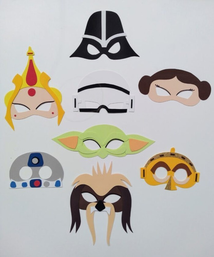 X10 Antifaces De Goma Eva Sorpresitas Star Wars