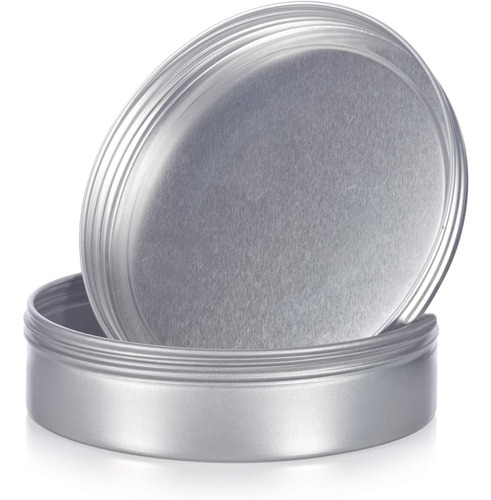 Recipiente Plano De Lata De Acero Metálico De 8 Oz Con...