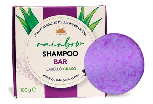 Shampoo Sólido Para Cabello Graso Aloe Vera Uva 100g