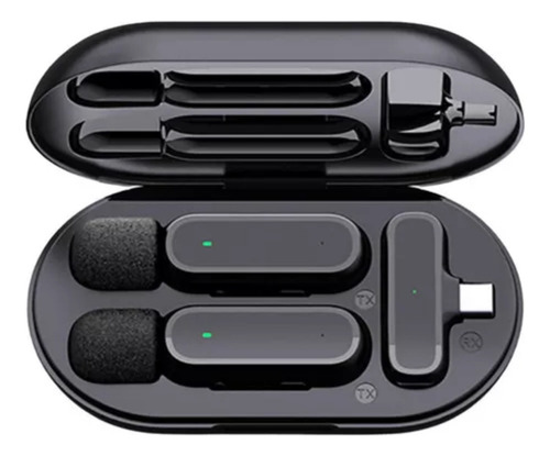 Kit 2 Microfone Lapela Duplo Anti Ruído Profissional Tipo C