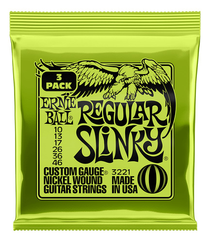 Cuerdas Guitarra Eléctrica Ernie Ball Regular Slinky 3 Pack