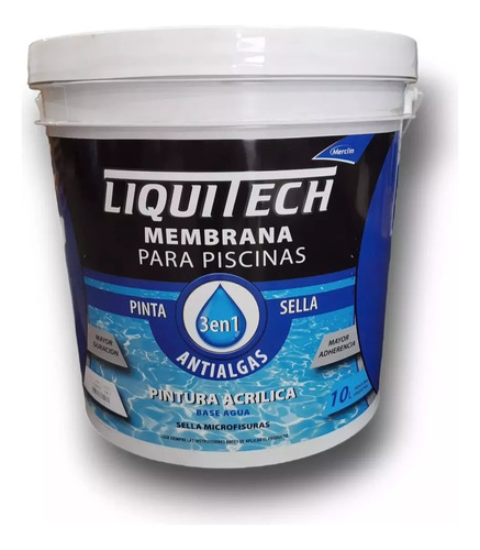 Pintura Piscinas Liquitech X 10 Litros Hidraulica Rubber Color Blanco