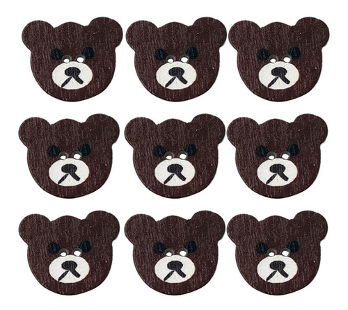 Botones De Oso 50 Piezas Colores Marrones 2 Agujeros Botones