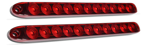 Barra De Luces De Remolque Roja De 16 Pulgadas Y 11 Led Para