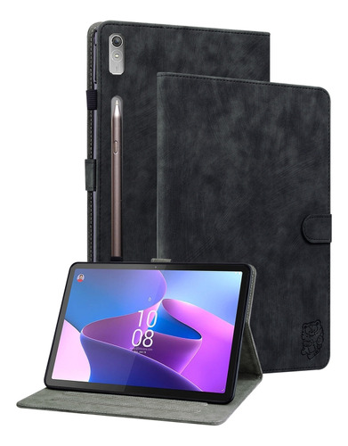 Funda De Cuero Negro Para Tableta Lenovo Tab P12