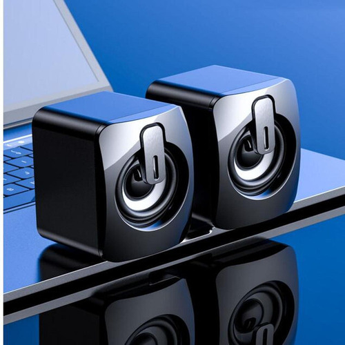 . 2pcs Mini Alto-falante Estéreo Usb Com Luz, Plug And Play