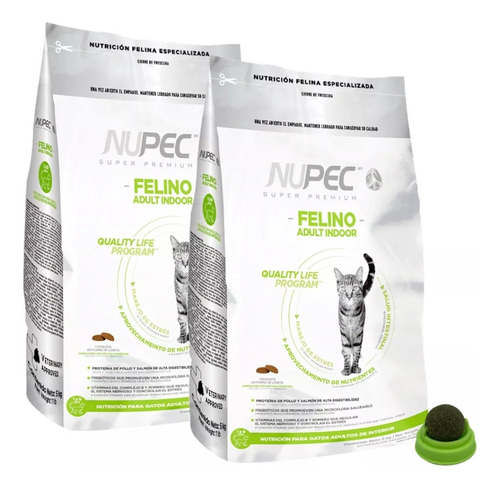 Nupec Indoor Gato 2 Bultos De 5kg + Catnip De Regalo