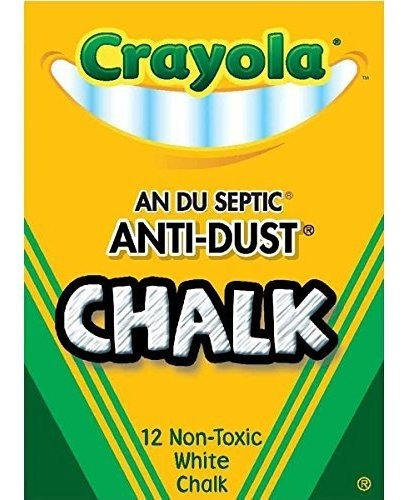 Crayola No Tóxico Anti-polvo De Tiza, Blanco, 12 Sticks / Ca