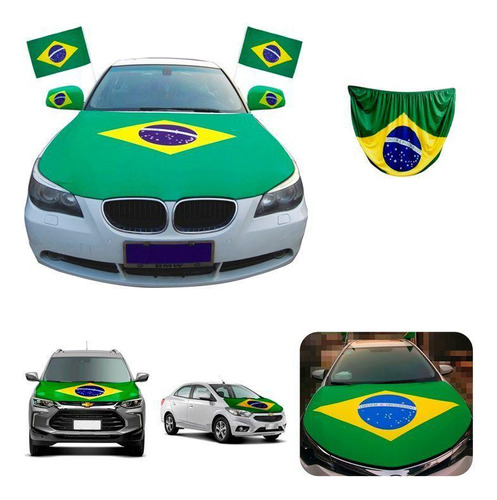 Bandeira De Capô Brasil Grande Copa Do Mundo Qualquer Carro