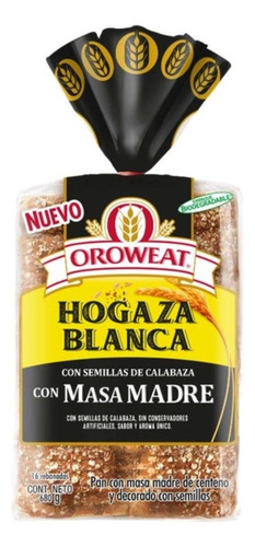 Pan Oroweat Masa Madre Con Semillas De Calabaza 680 G