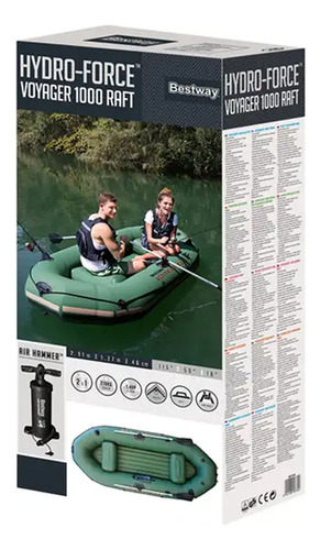 Imagen 2 de 10 de Bote Inflable Bestway 2 Personas 2 Remos - Mundo Trabajo
