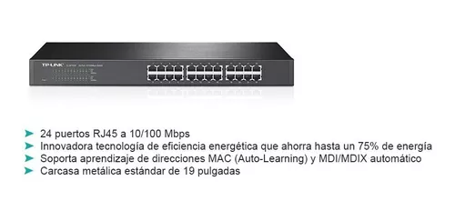 SWITCH TP-LINK TL-SF1024D 24 PORTS 10/100 MBPS